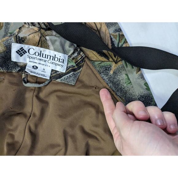 COLUMBIA Hunting Overalls Men Size XL buckeye vanish Camo Coveralls Bibs - Picture 5 of 10